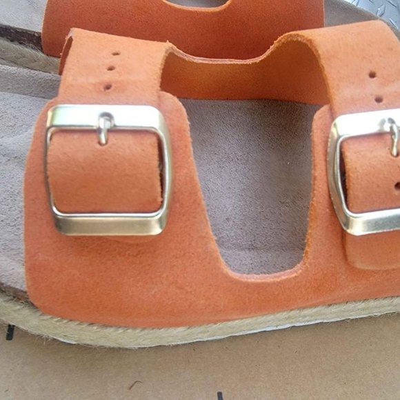 Celtic & Co. Women 41 size 10 Double Buckle Sandals Burnt Orange - Picture 13 of 13